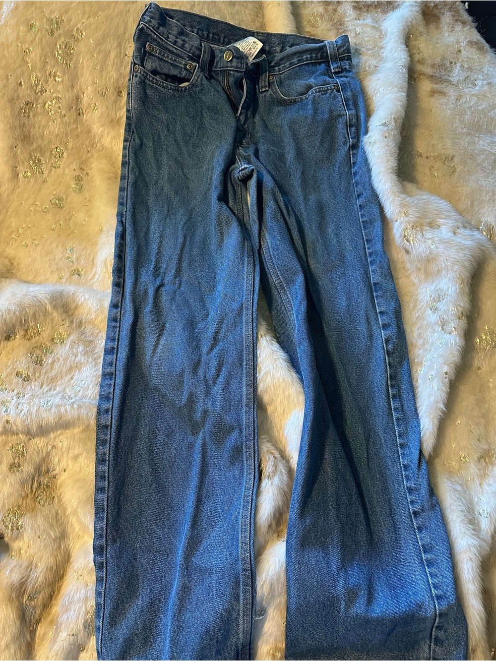 Carhartt Mens Straight-Leg Jeans in Medium Blue Denim